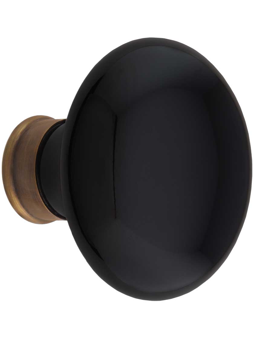 Black Porcelain Door Knobs in AntiqueByHand 1 Pair House of