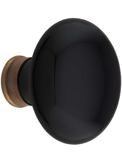 Alternate View 2 of Black Porcelain Door Knobs in Antique-By-Hand - 1 Pair.