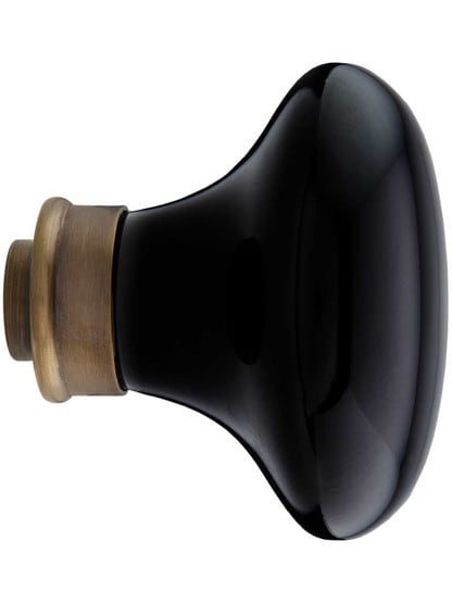 Alternate View 3 of Black Porcelain Door Knobs in Antique-By-Hand - 1 Pair.