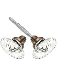 Oval Fluted Crystal Door Knobs in Antique-By-Hand - 1 Pair.