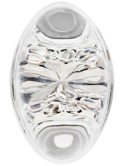 Alternate View of Oval Clear Crystal Door Knobs in Antique-By-Hand - 1 Pair.