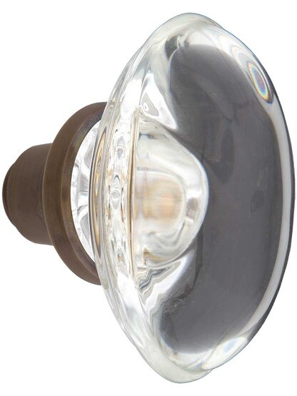 Alternate View 2 of Oval Clear Crystal Door Knobs in Antique-By-Hand - 1 Pair.