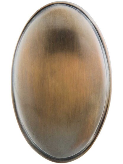 Alternate View of Banded Oval Door Knobs in Antique-By-Hand - 1 Pair.
