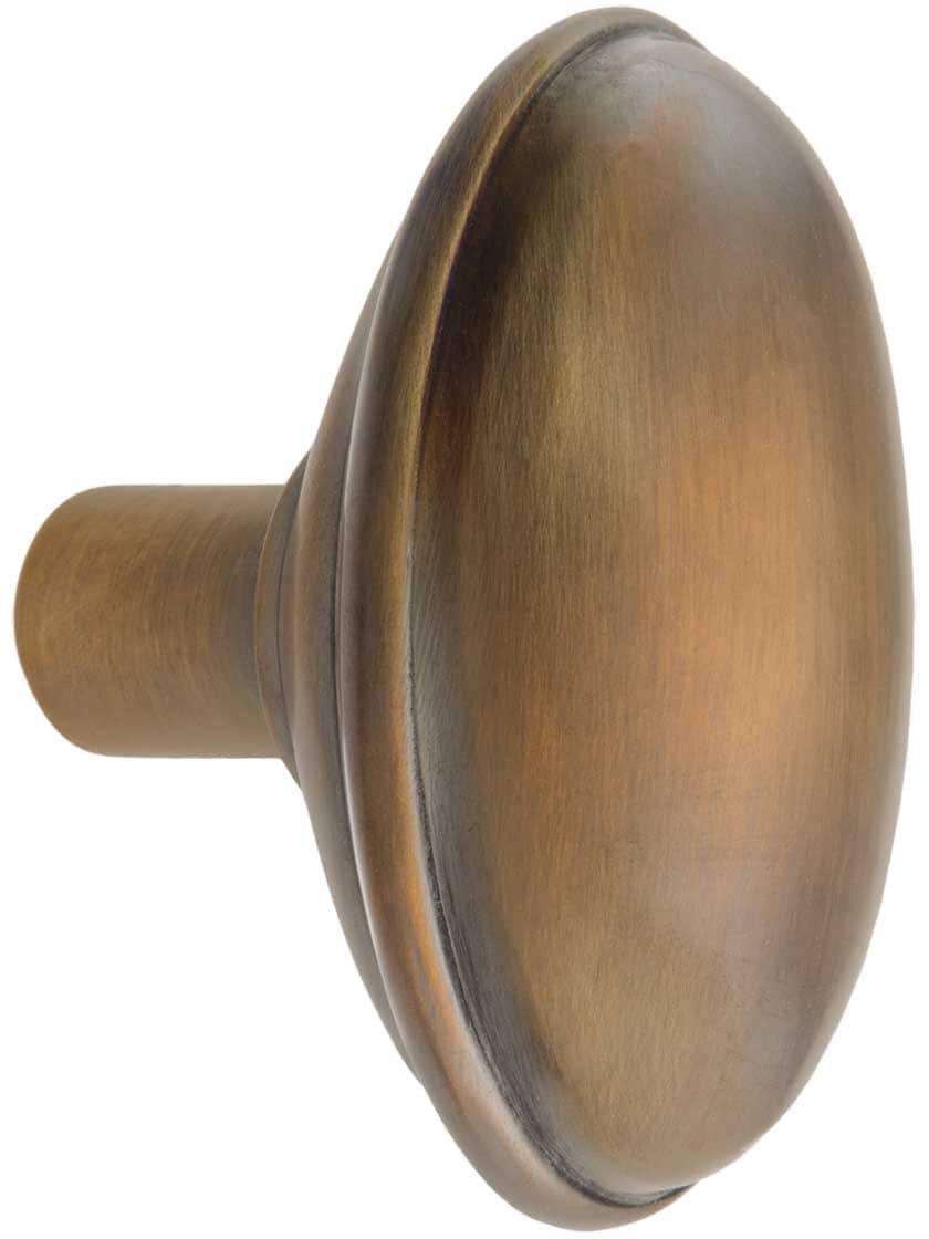 Alternate View 2 of Banded Oval Door Knobs in Antique-By-Hand - 1 Pair.