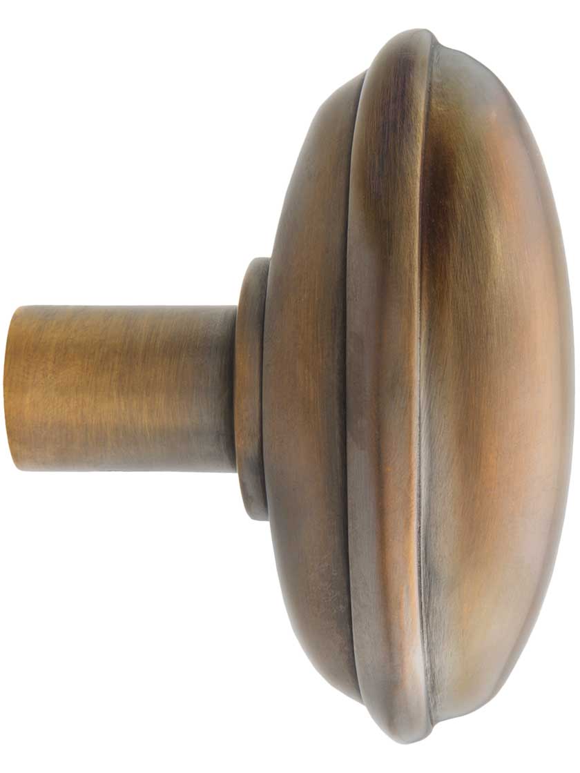 Alternate View 3 of Banded Oval Door Knobs in Antique-By-Hand - 1 Pair.