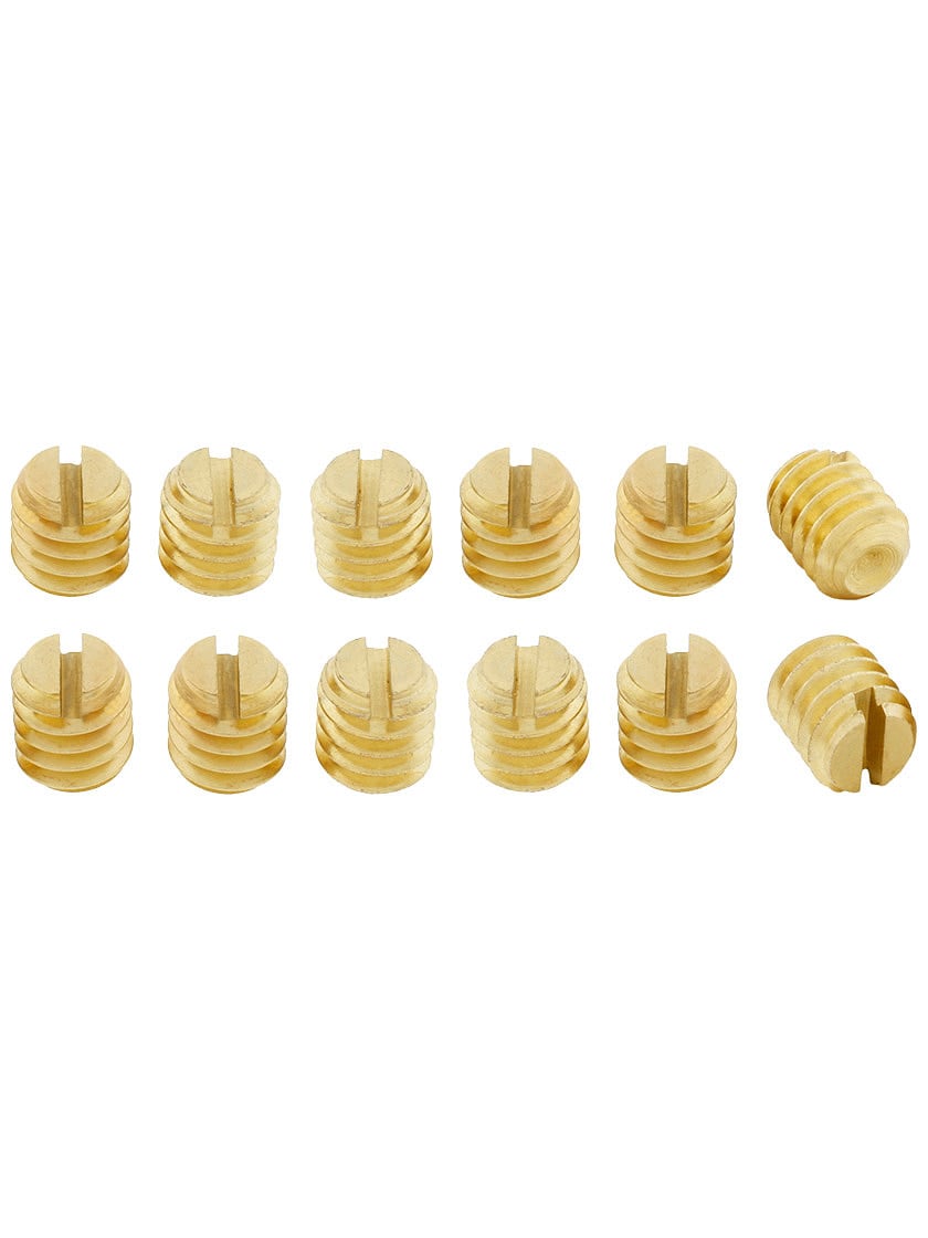 Set of 12 Brass Plated 1/4-20 Set Screws