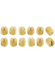 Set of 12 Brass Plated 1/4-20 Set Screws