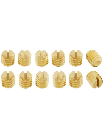 Set of 12 Brass Plated 1/4-20 Set Screws.