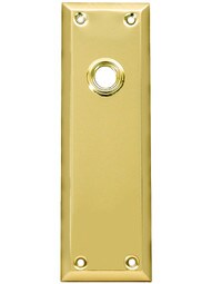 Stamped Brass New York Door Plate Without Keyhole