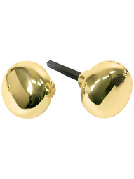 Pair of Standard Round Door Knobs With Brass or Chrome Finish