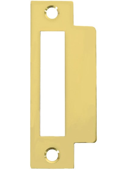 Large Brass Plated Replacement Strike Plate - 4 7/8 inch x 1 1/4 inch.