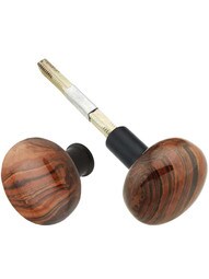 Pair of Bennington-Style Rim Lock Knobs with Black Iron Shanks - 1 3/4" Diameter