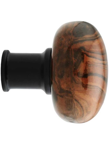 Alternate View 3 of Pair of Bennington-Style Rim Lock Knobs with Black Iron Shanks - 1 3/4 inch Diameter.