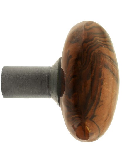 Alternate View 3 of Pair of Bennington Style Door Knobs With Iron Shanks In Antique Iron.