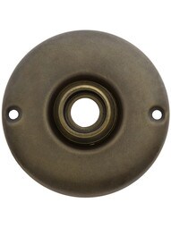 3 inch Wrought Brass Rosette With 3/4 inch Collar In Antique-By-Hand Finish.