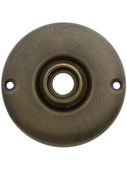 3 inch Wrought Brass Rosette With 3/4 inch Collar In Antique-By-Hand Finish.