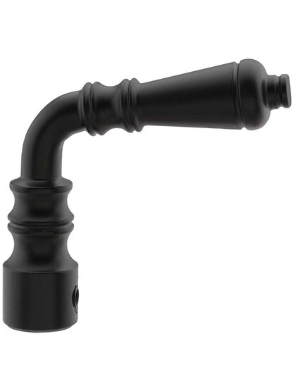 Alternate View of Pair of Victorian Turned Levers For Rim Locks In Black Iron.