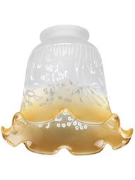 Amber-Tipped Floral Glass Shade with 2 1/4" Fitter