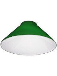 Green Cased-Glass Cone Shade - 3 1/4" Fitter