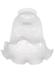 Etched Floral Glass Shade with 2 1/4" Fitter