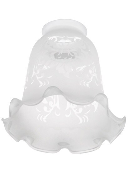 Etched Floral Glass Shade with 2 1/4 inch Fitter.
