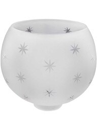 Star Pattern Engraved Crystal Gasolier Shade - 2 1/2 Inch Fitter