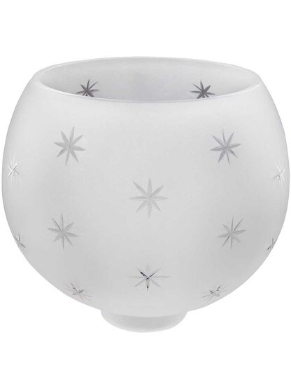 Star Pattern Engraved Crystal Gasolier Shade - 2 1/2 Inch Fitter.