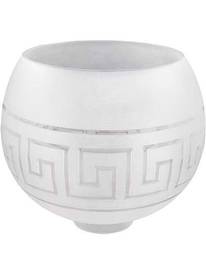 Greek Key Engraved Crystal Gasolier Shade - 2 1/2 Inch Fitter.