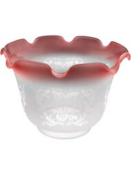 Cranberry Tinted Etched Glass Gas Chandelier Shade - 4 Inch Fitter