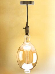 Nostalgic Swag Pendant with "Squirrel Cage" Medium-Base Jumbo Bulb - 60W