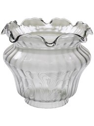 Vianne Blue-Grey Floral Glass Shade With 4" Fitter