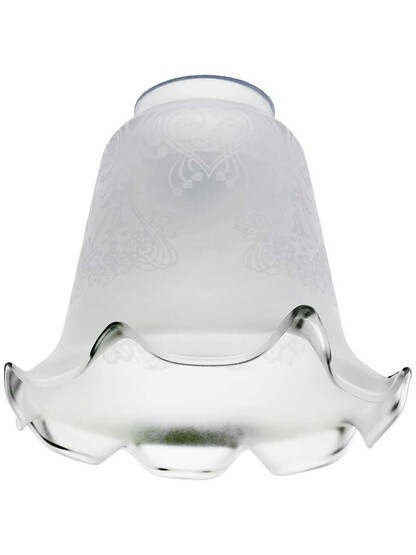 Vianne Satin-Etched Floral Glass Shade with 2 1/4 inch Fitter.
