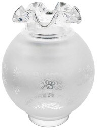 Vianne Satin Etched Gas-Light Shade with Ruffled Top and 4" Fitter
