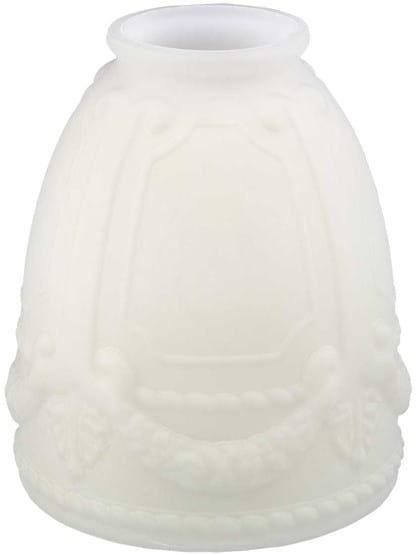 Satin Etched Opal Floral Garland Shade - 2 1/4 Inch Fitter.