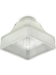 Arts and Crafts Mission-Style Shade with Sandblasted Interior and 2 1/4 inch Fitter.