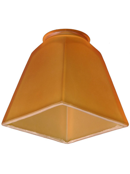 Amber-Etched Arts and Crafts Pyramid Shade with 2 1/4 inch Fitter.
