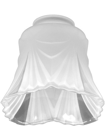 Crystal-Etched Art Deco Shade with Clear Panels and 2 1/4 inch Fitter.