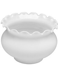 Crimped Top Opal Glass Shade With 4" Fitter