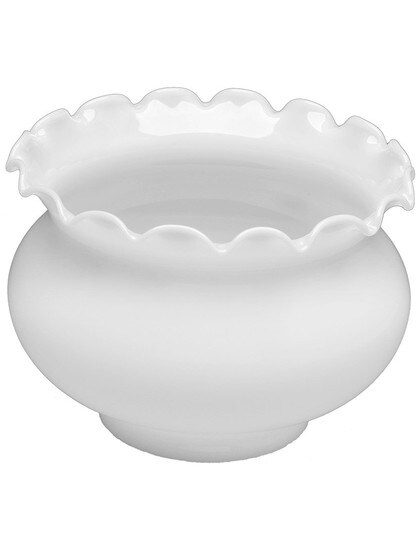 Crimped Top Opal Glass Shade With 4 inch Fitter