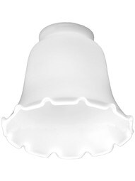 Crimped Top Opal-Glass Shade with 2 1/4" Fitter
