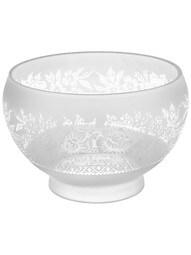 Floral Pattern Satin Etched Bowl Shade With 4" Fitter