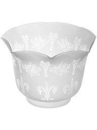 Fleur-de-lis Pattern Gas Light Shade With 4" Fitter