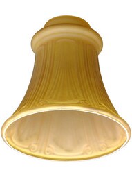 Amber Etched Fluted Pan-Light Shade with 2 1/4 inch Fitter.