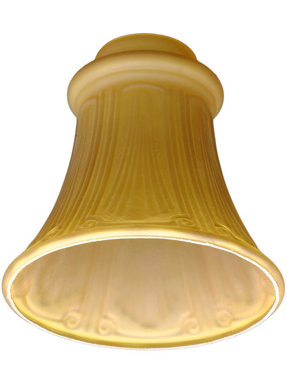 Amber Etched Fluted Pan-Light Shade with 2 1/4 inch Fitter.