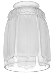 Art Nouveau Clear & Sandblast Glass Shade with 2 1/4" Fitter