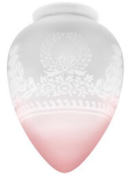 Rose Tinted "Bow & Wreath" Pendant Shade With 3 1/4" Fitter