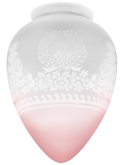 Rose Tinted Bow and Wreath Pendant Shade With 3 1/4 inch Fitter