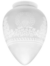 Etched Glass "Bow & Wreath" Pendant Shade With 3 1/4" Fitter
