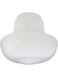 Flared Art Deco Opal Glass Pendant Shade - 4 Inch Fitter