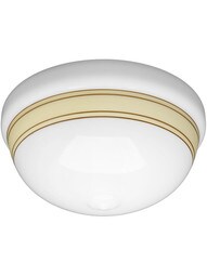 12" Schoolhouse Shade with Tan Stripe - 6" Fitter